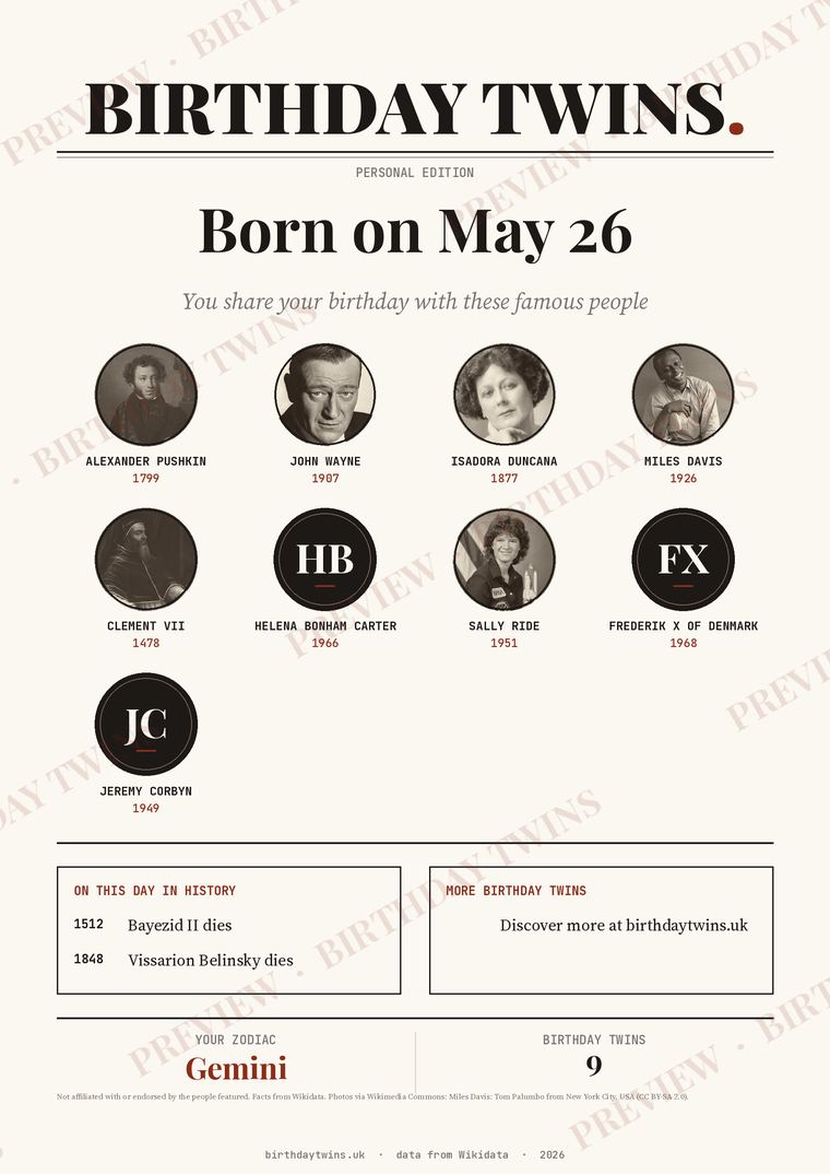 Birthday Twins poster preview for May 26