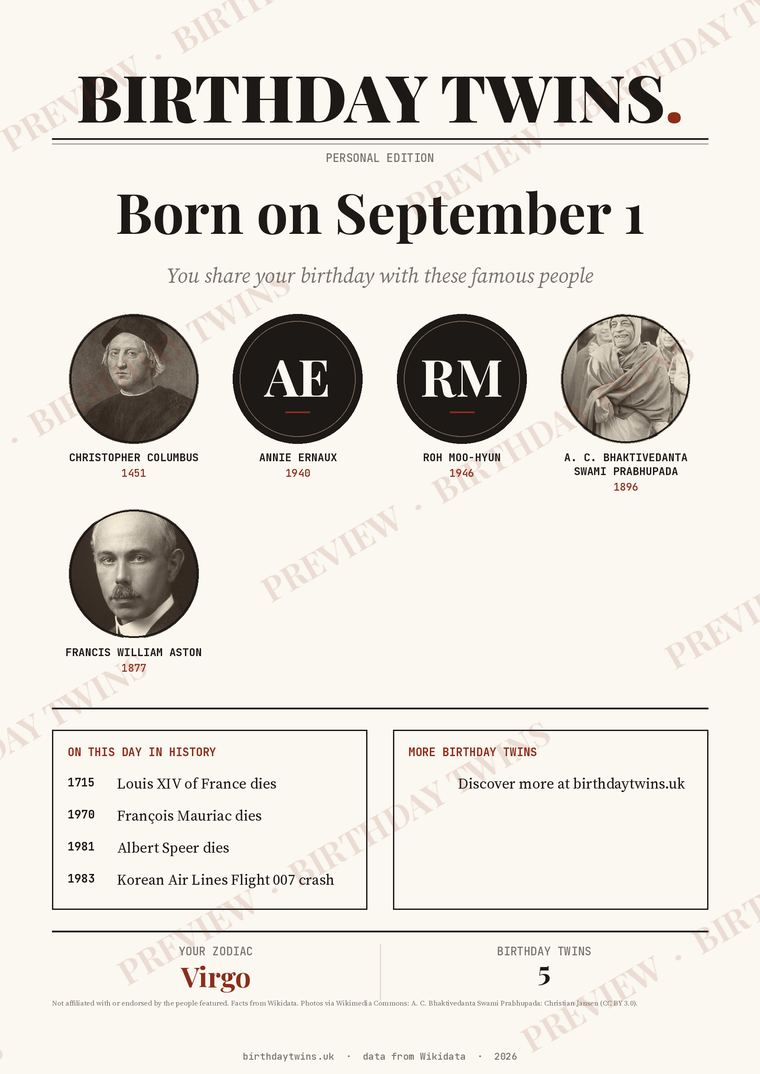 Birthday Twins poster preview for September 1